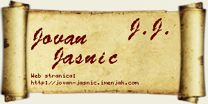 Jovan Jasnić vizit kartica